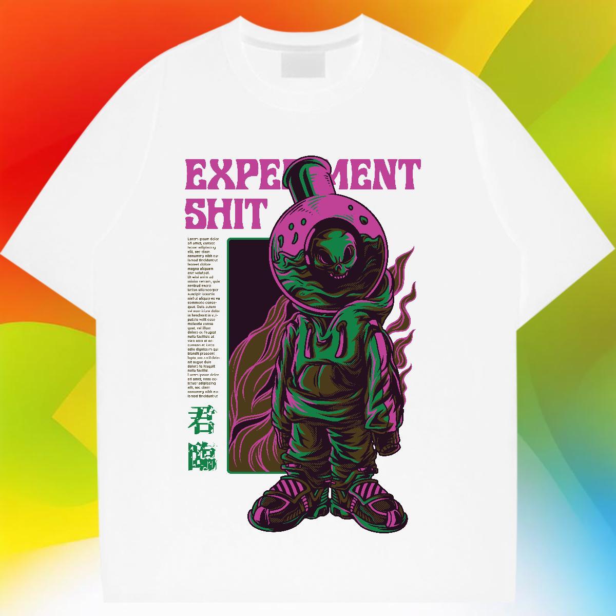 Lady Women Tshirts 100% Cotton 230g spaceman Daily Outfit T-Shirts Short Sleeve O-Neck Cartoon Print Tops Tees