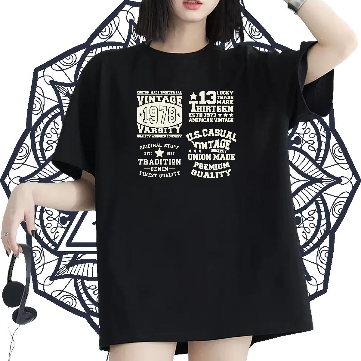 5A Lady T shirt 230g 100% Cotton letter Street Wear T Shirt For Woman Breathable Short Sleeve Graphic Clothings