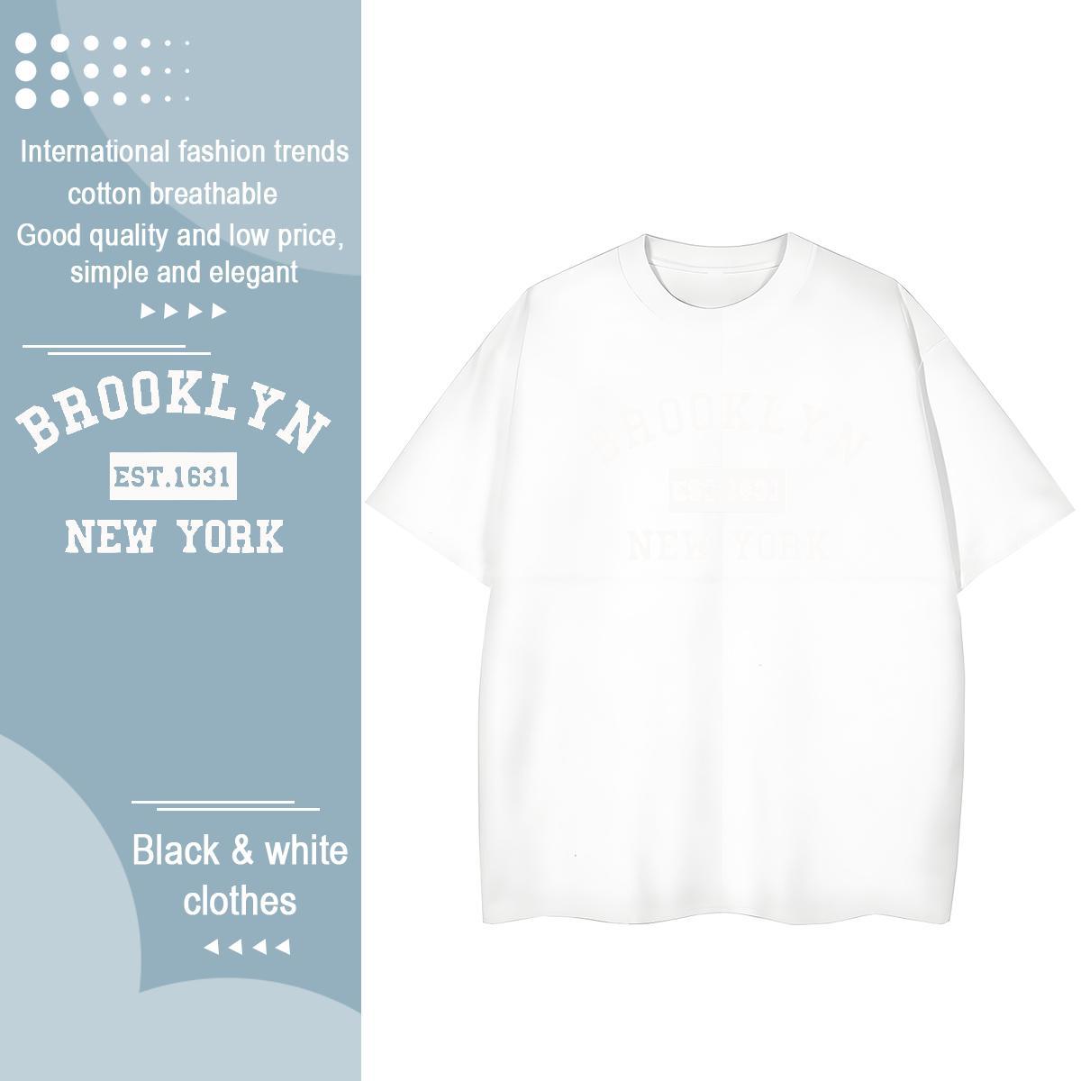 Comfortable Women Tees 230g Cotton Brooklyn Street Casual T Shirt For Woman Breathable DIY Anime Clothes Shirt