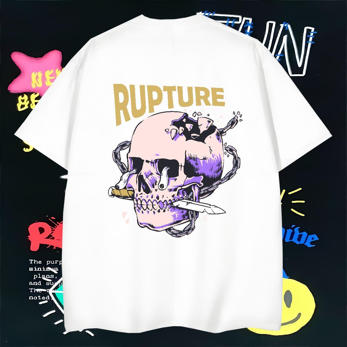 Loose Fit T-Shirts for Men 230g 100% Cotton skull Casual Beach Oversized 3XL 4XL Breathable Soft Mens Tshirts Designer Fashion Tops Tees