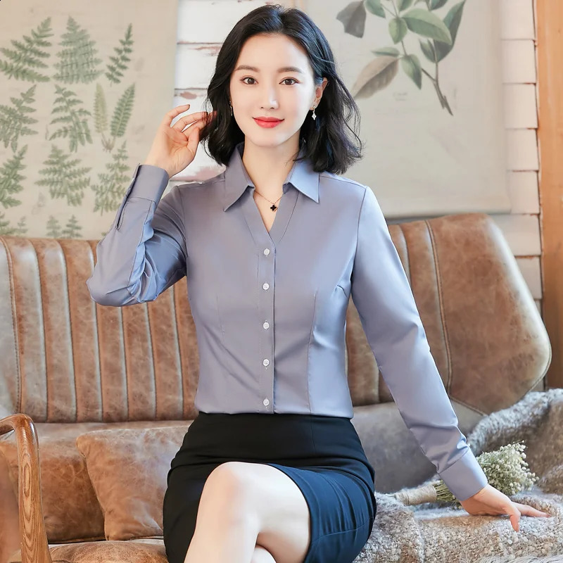 Aiyssa Womens Long Sleeved Shirt with Unique Temperament Exquisite Autumn and Winter Shirt Makes You Unique 240823