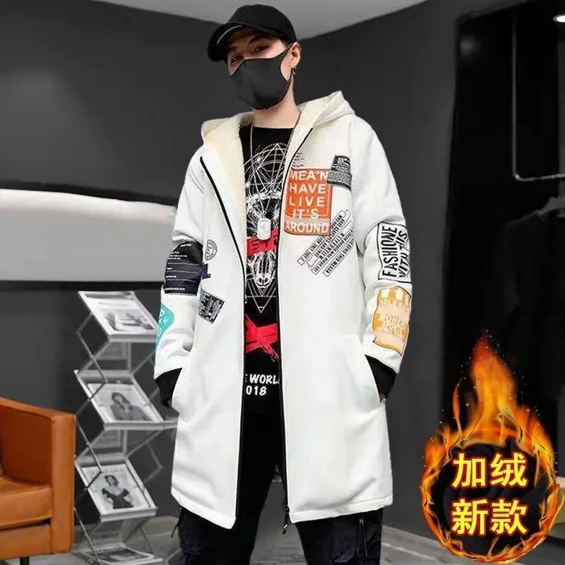 style Winter jacket men Fashion Trend thicken Coats Mens Casual Loose style hooded Warm Trench Coat male size M-5XL 240822