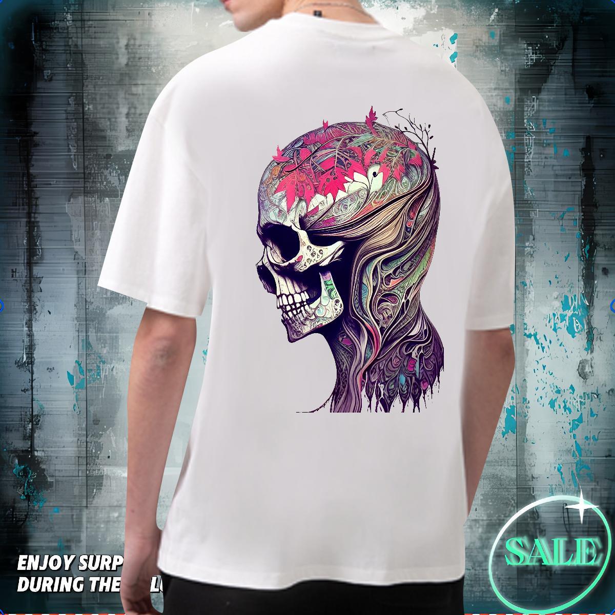 Popular T-Shirts for Men 100% Cotton 230g skull Sport DIY Logo Oversized Crew Neck Breathable Tshirt for Man Woman 2024 Designer Tees