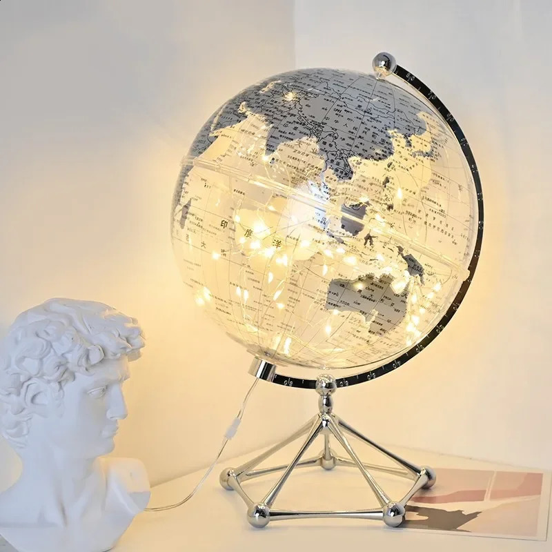 Flash LED World Light Transparent Rotating Earth Shop Decoration Childrens Room Gifts 240823 - view 6