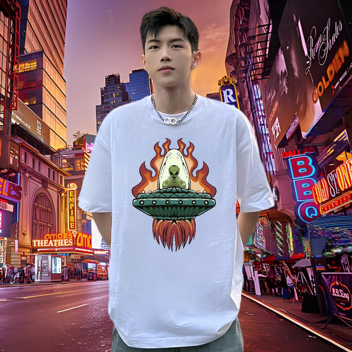 TOP Quality Man T Shirts 100% Cotton 230g ET Hip Hop DIY Logo Oversized O-Neck Short Sleeve Men Clothes T-Shirt Designer Tees Shirts