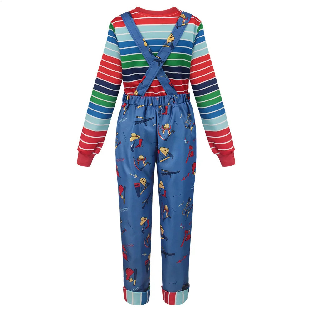 Chucky cosplay costume adult childrens game 2 jumpsuit Halloween uniform boys and girls 240823