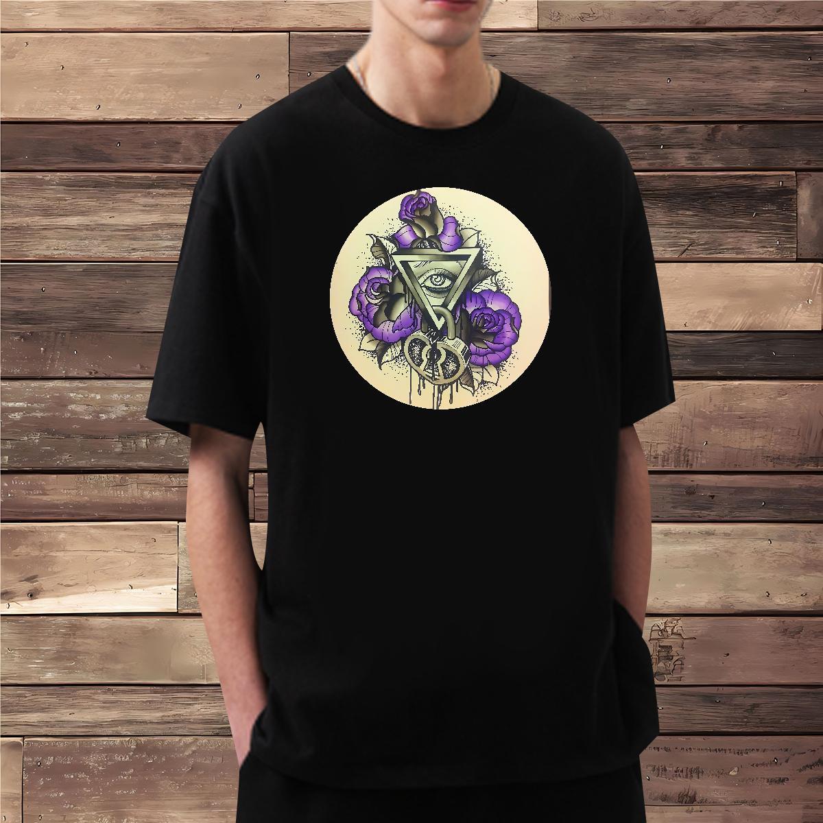 Cool Mens T Shirts 100% Cotton 230g eye of the devil Casual Beach DIY Printed Crew Neck Breathable Men Tshirts Fashion Designer Wear