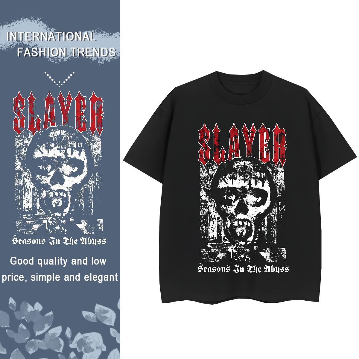 Brand Couples T Shirts 230g Cotton scary Casual Beach Woman T Shirts Round Neck Short Sleeve Anime Oversized Tops Shirt