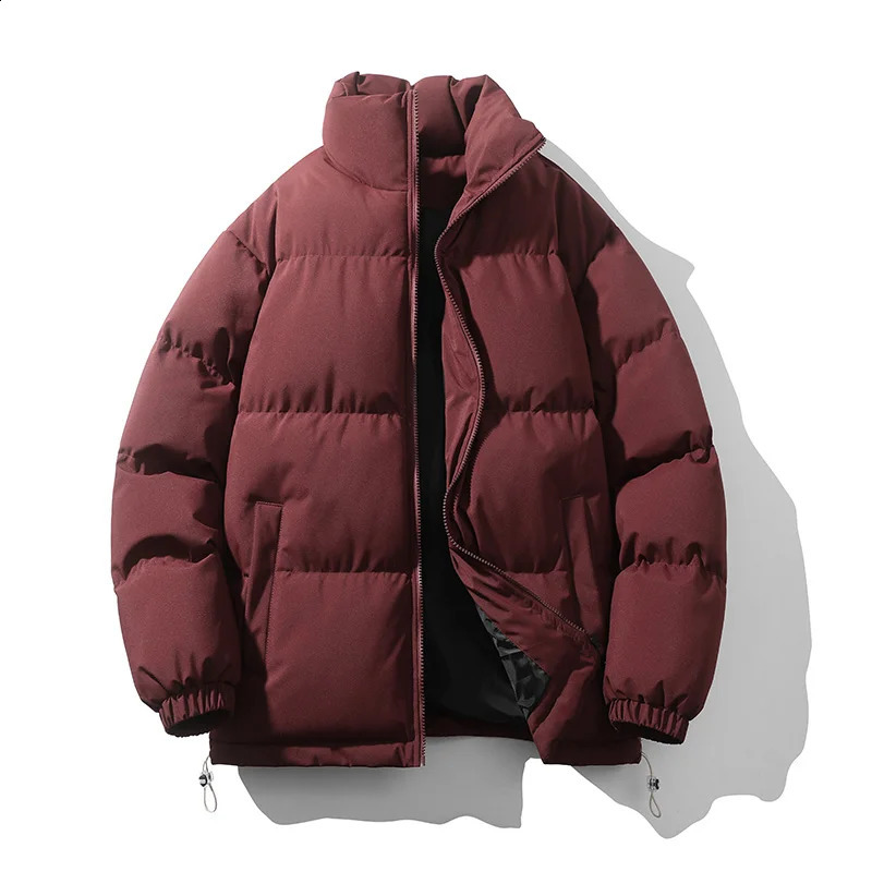 Winter jacket mens solid color Parkas Puffer stand collar warm thick coat womens fashionable casual Parka clothing 240822