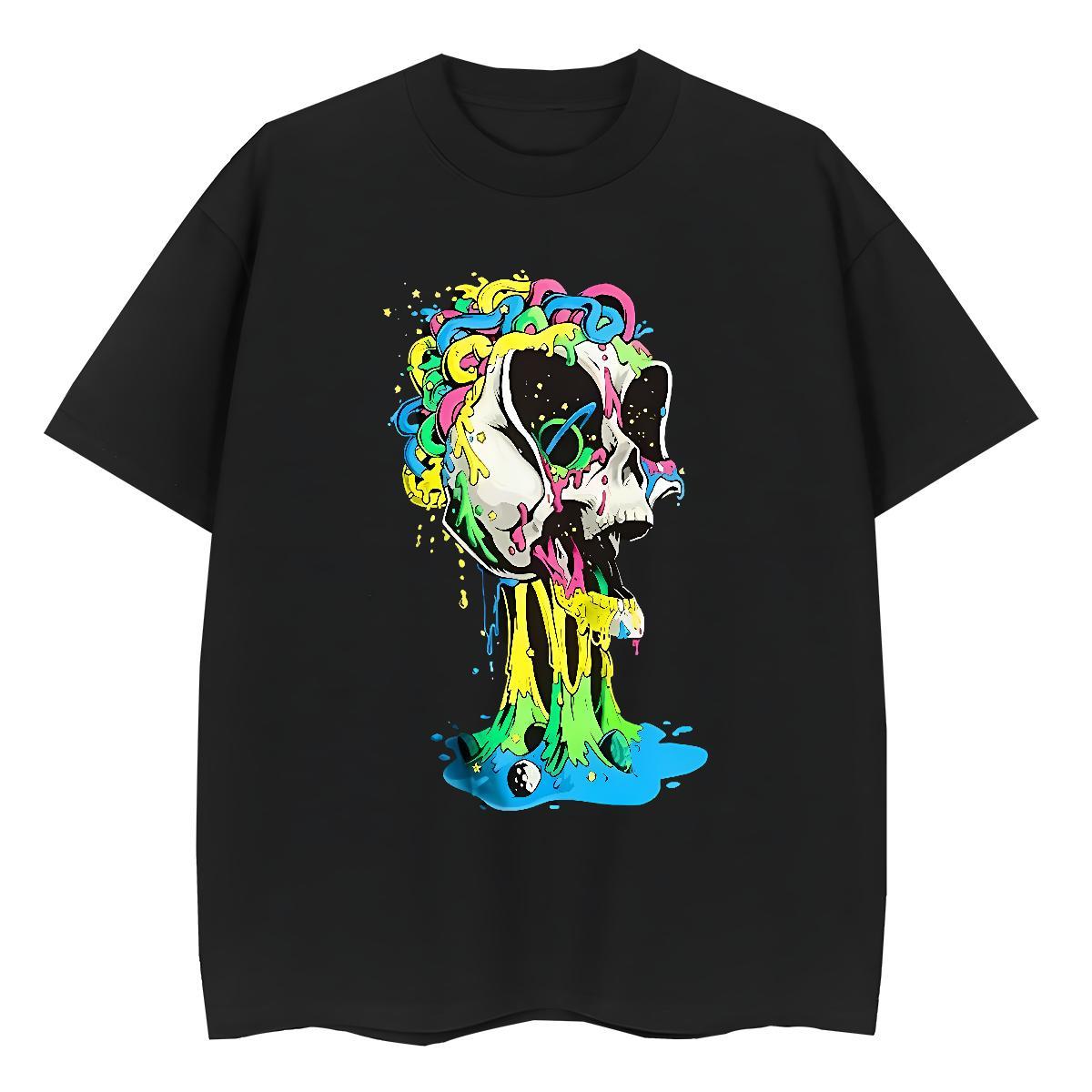 Brand T shirt 230g Pure Cotton skull Spring Summer Plus Size Custom O Neck Short Sleeves Tshirts 2024 Summer Polos