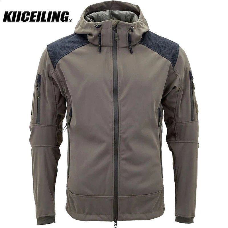 KIICEILING ISG 20 3L Soft Shell Tactical Jacket Suitable for Mens Winter Warm Waterproof Hunting Hiking Park Womens 240822