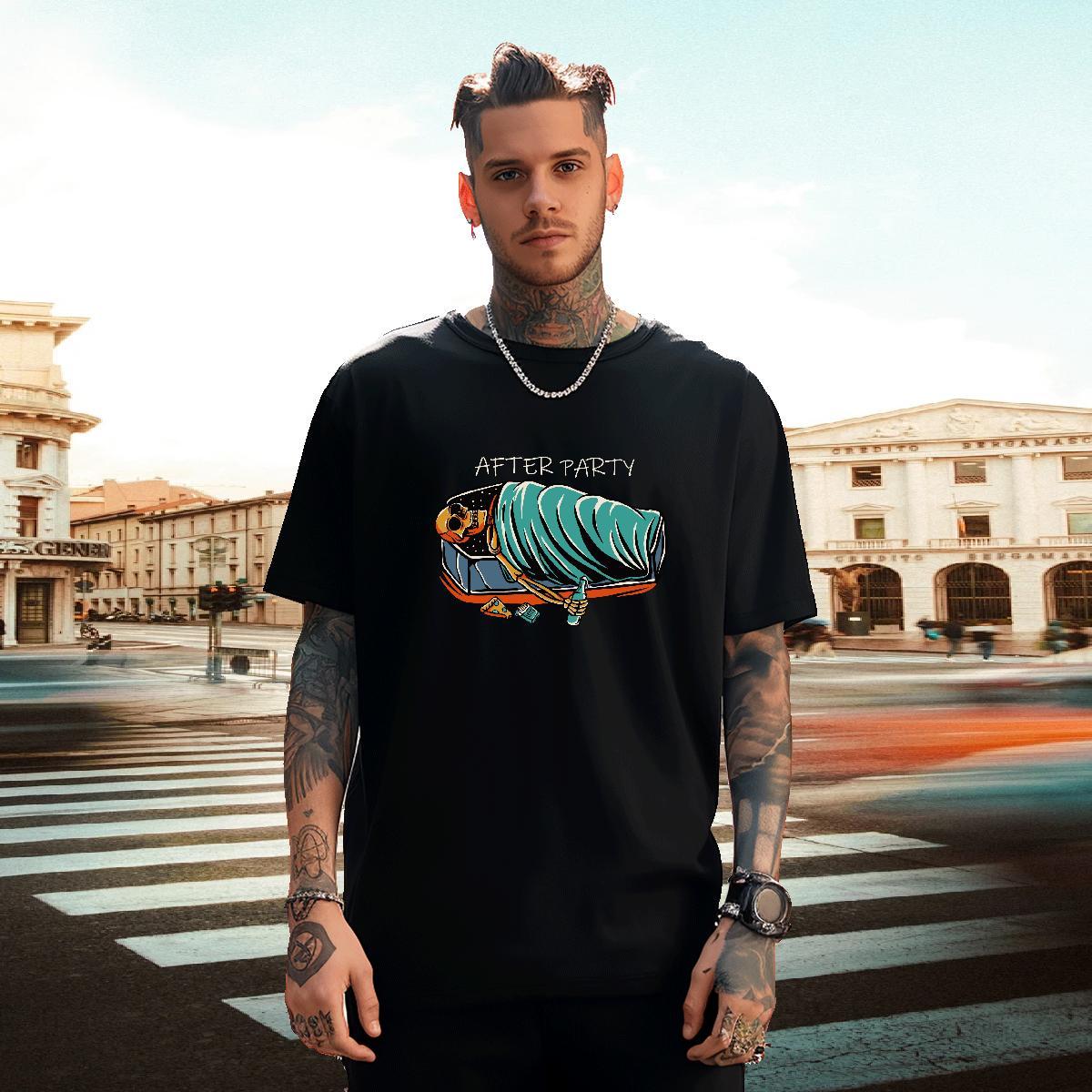 Wholesale T Shirts Men 100% Cotton 230g skull Anime Printing Street Customized Print O Neck Short Sleeves Men Clothes T-Shirt DIY Customized Top Tees