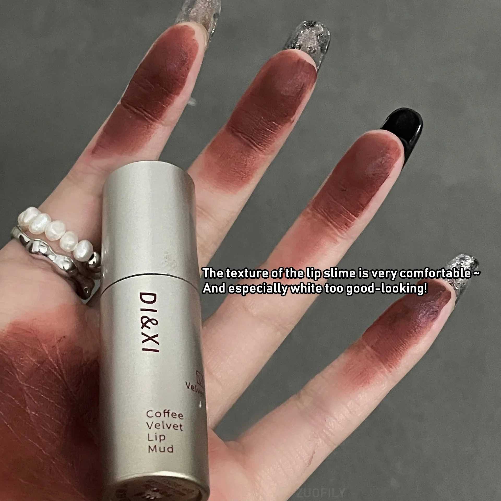 Dark brown matte velvet lip gloss waterproof liquid lipstick nude brown lipstick matte makeup latte lipstick W241101