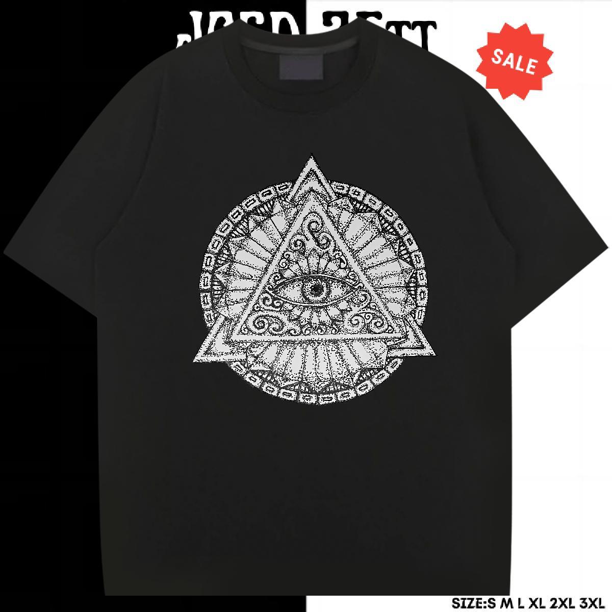 Loose T Shirt For Man 230g Pure Cotton eye of the devil Beach Custom Printing Breathable Short Sleeve Couples T Shirts Customized Top Tees