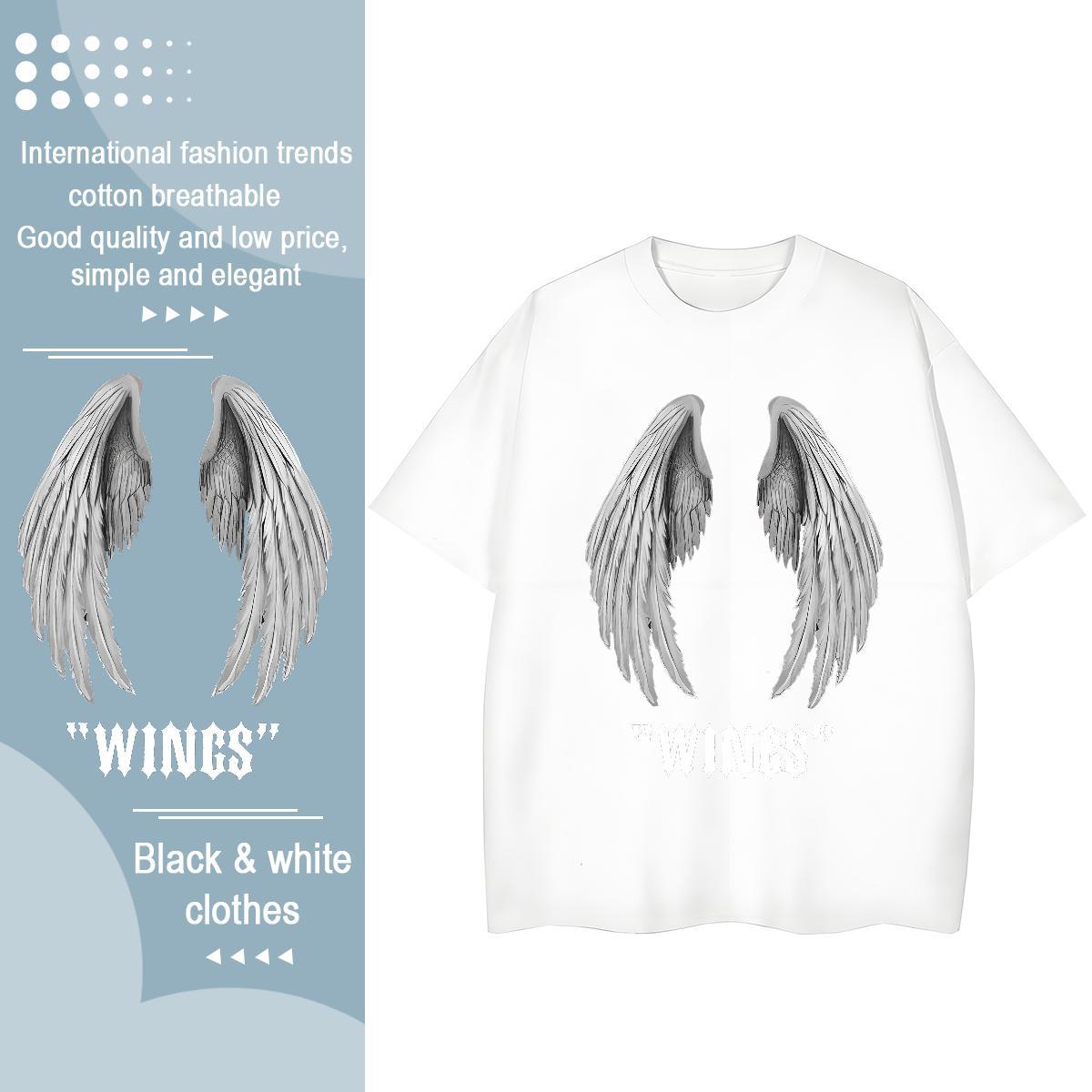 Soft Lady T shirt 230g 100% Cotton letter High Street Hip Hop Womens T Shirts Crew Neck Breathable DIY Anime Printed Top Shirts
