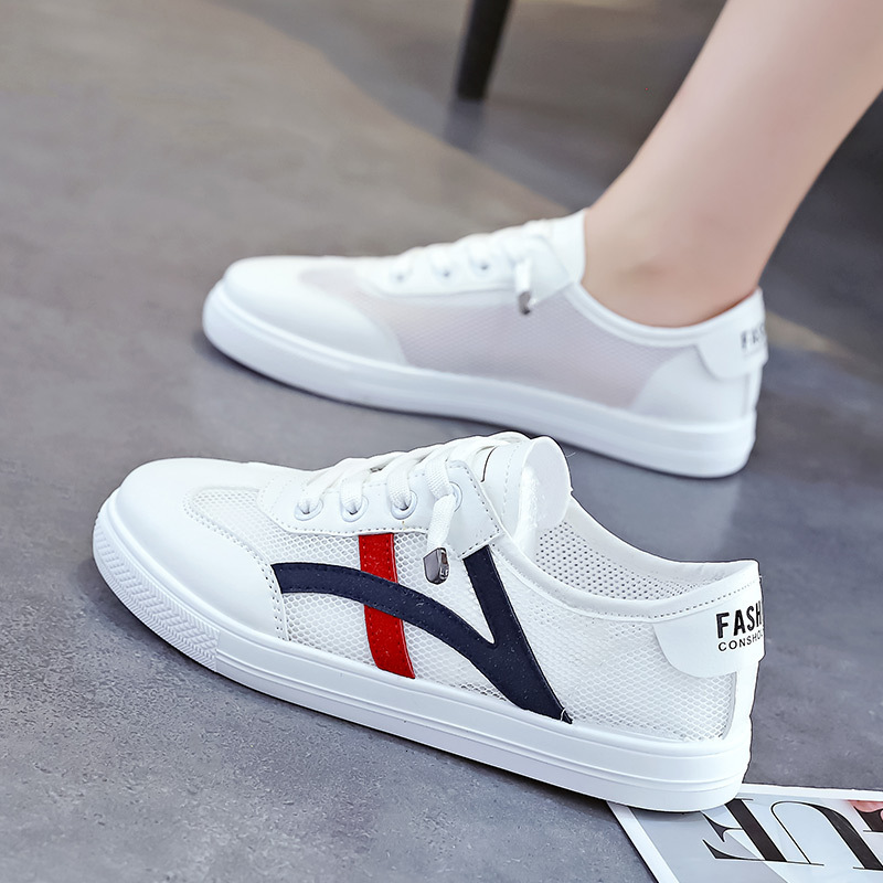 Ddmysports Little White Women S New Spring Summer Versatile Sports Mesh Breathable Board Trendy Lazy Shoes OUTDOOR