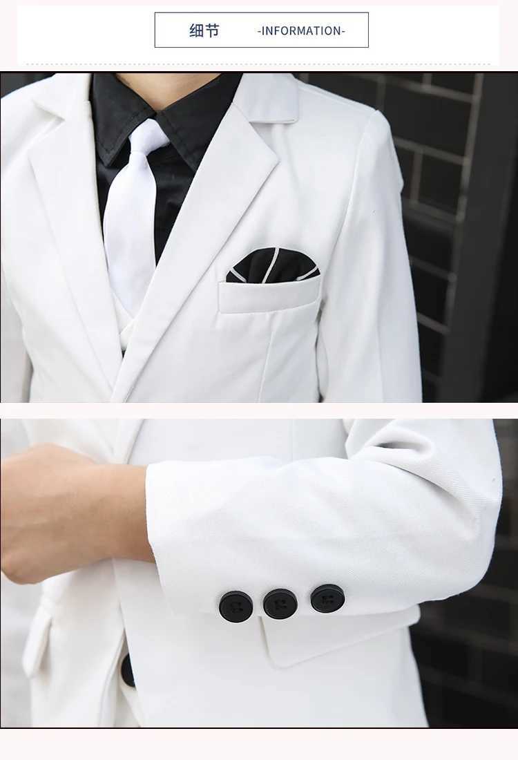 Flower Boy White Wedding Dress Formal Childrens Ball Immersion Evening Dress New Childrens Day Performance School Uniform Dress H126 W240823