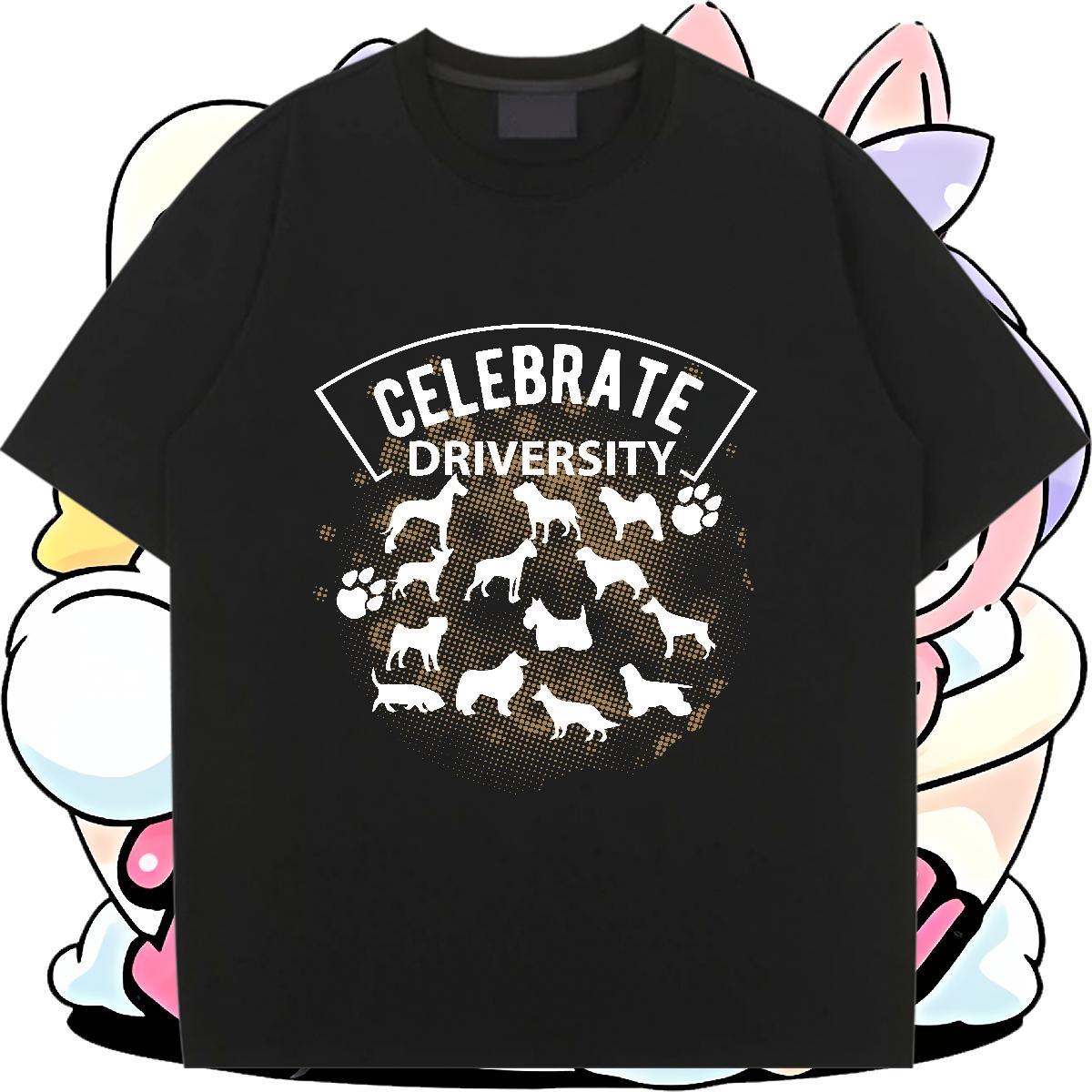 Soft Couples T Shirts 230g Pure Cotton Celebrate driversity Daily Outfit Women T Shirts Crew Neck Anime Oversized Polos