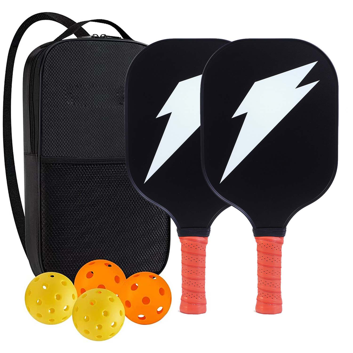 High-Performance Fiberglass Pickleball Paddle for Competitive Outdoors Games 2 Paddle & 4 ball & 1 bag 9968