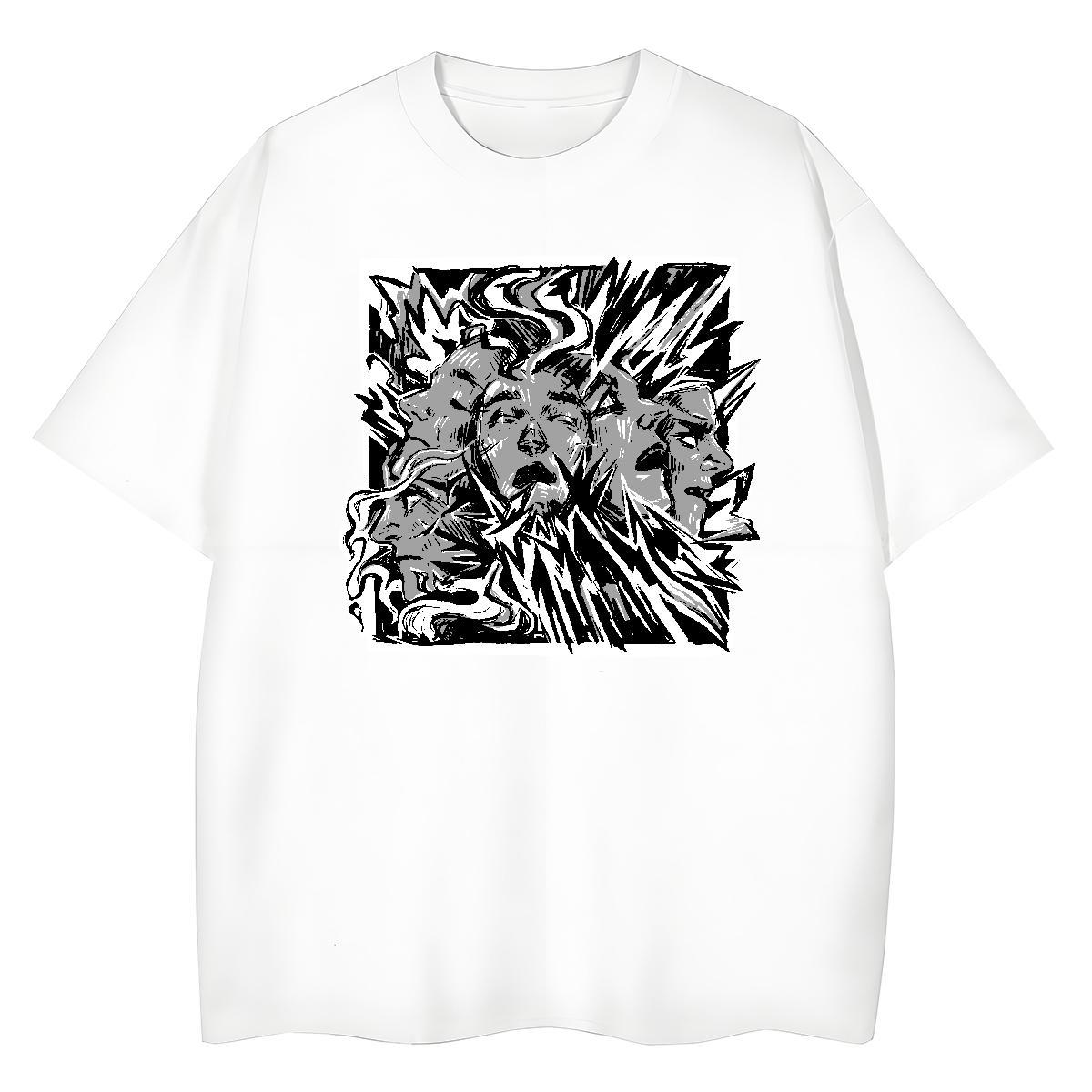 Lady Lady T shirt 230g Cotton painting Daily Outfit T-Shirts Round Neck Short Sleeve DIY Printed Tees Shirts