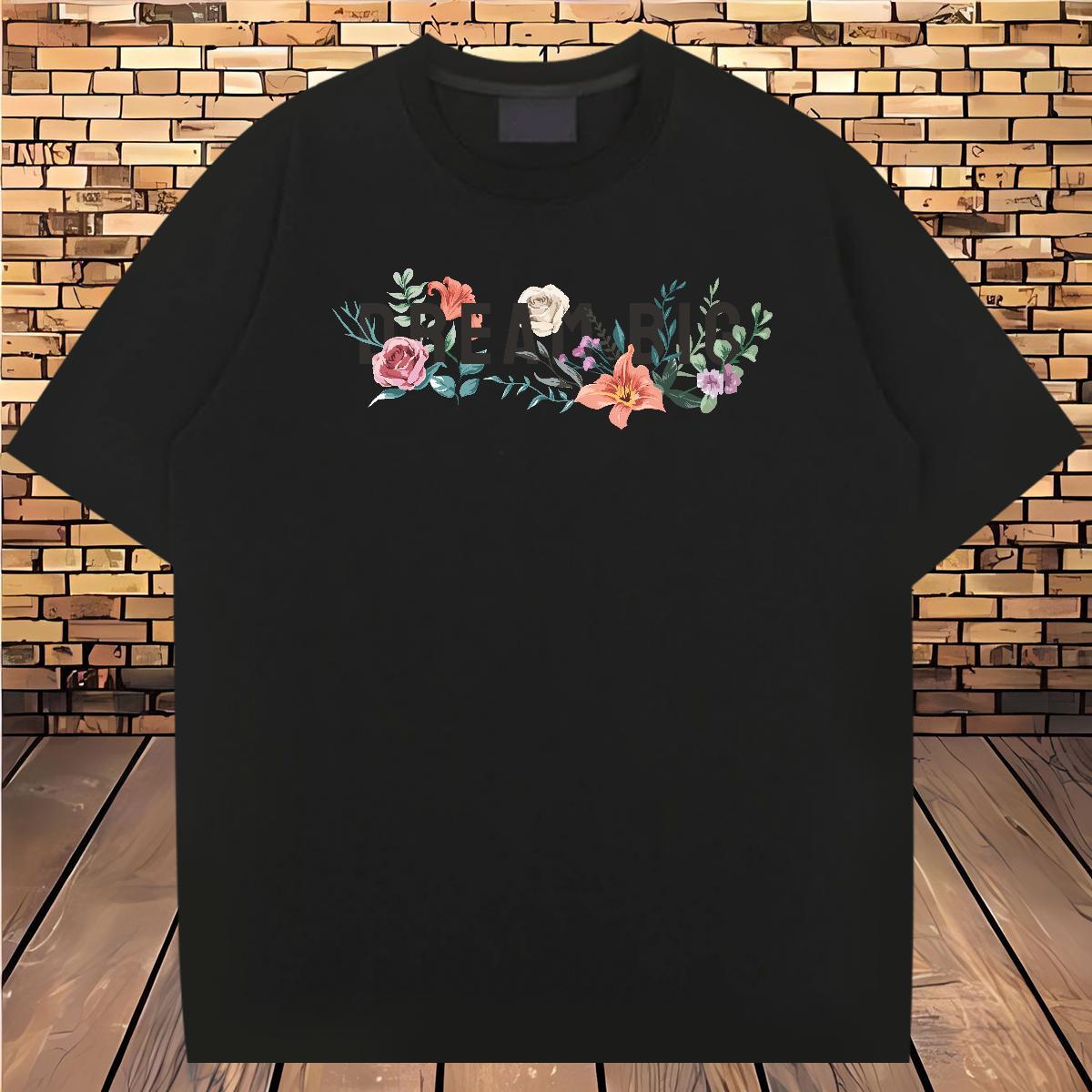 Cool Design T Shirt For Man 230g Pure Cotton letter Sports Casual Asian Size Short Sleeve O-Neck Couples T Shirts Fashion Casual Top Tees
