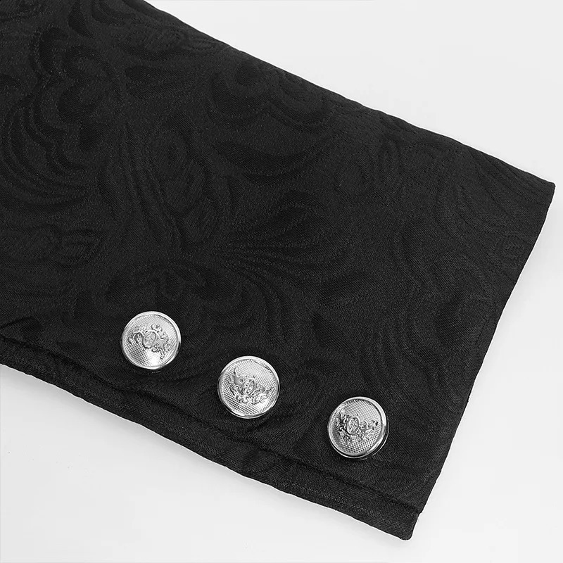 Black Medieval Jacquard Tailcoat Jacket Men Goth Long Steampunk Formal Gothic Victorian Frock Coat Men Party Halloween Clothing 240822