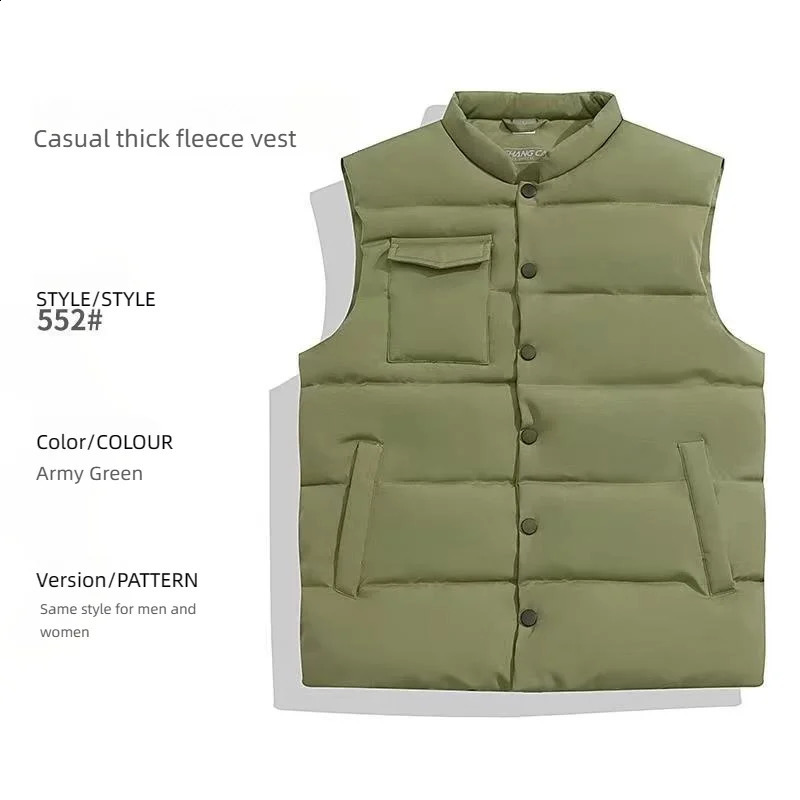 Four season mens cotton camping hiking and fishing vest jacket sleeveless down casual 240822