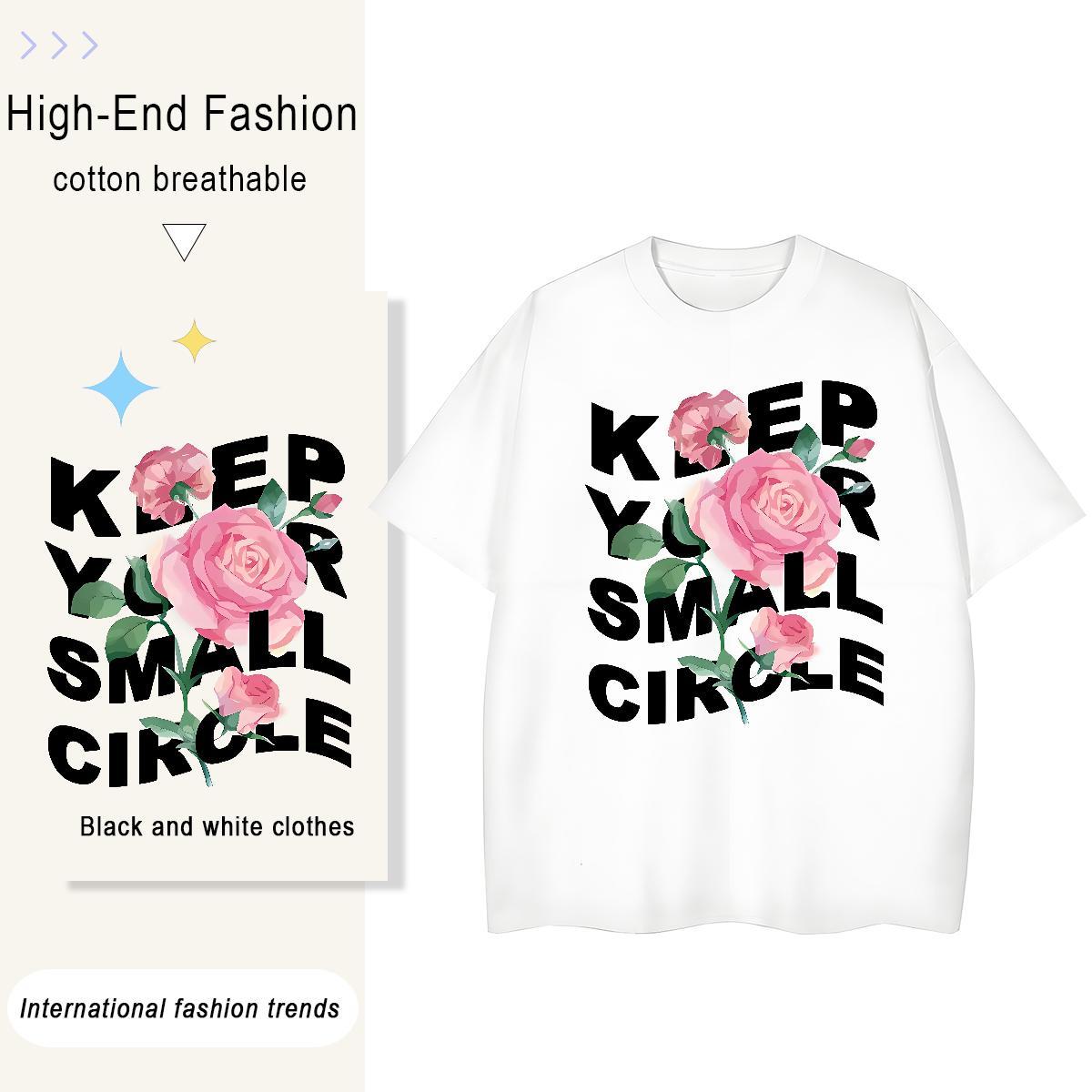 Wholesale Woman Tshirt 230g 100% Cotton letter Hip Hop Women T Shirts O Neck Short Sleeves Cartoon Anime Tshirts