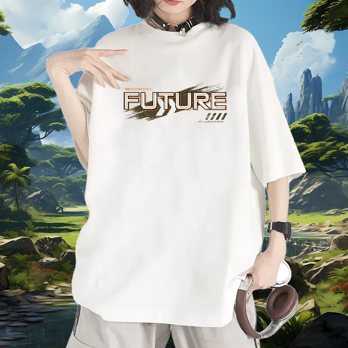 Nice Lady T shirt 230g Pure Cotton letter Hip Hop Woman T Shirts Short Sleeve O-Neck Black White Tops