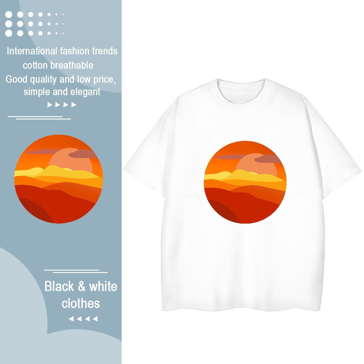 Designer Nice Couples T Shirts 230g Pure Cotton sky Spring Summer Womens T Shirts Short Sleeve O-Neck Anime Print Clothes