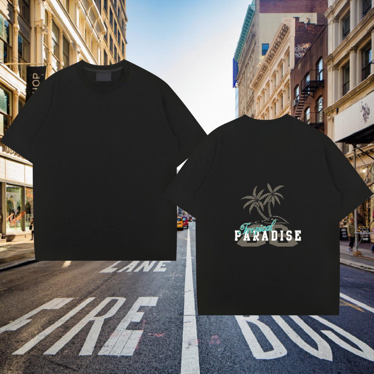 Unisex T Shirt For Man 230g Cotton tree Casual Daily Wear Custom Big Size Pure Cotton Men Clothes T-Shirt DIY Tees