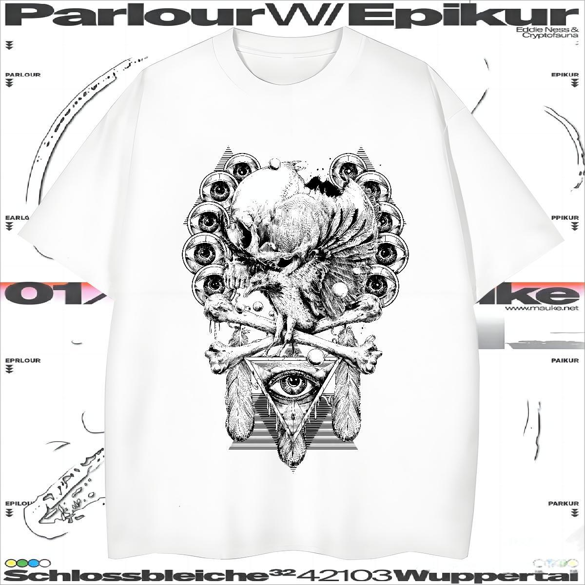 Classic T Shirt For Man 230g Pure Cotton eye of the devil Beach Custom Print Oversized Crew Neck Mens Tshirts DIY Customized Tops Shirt