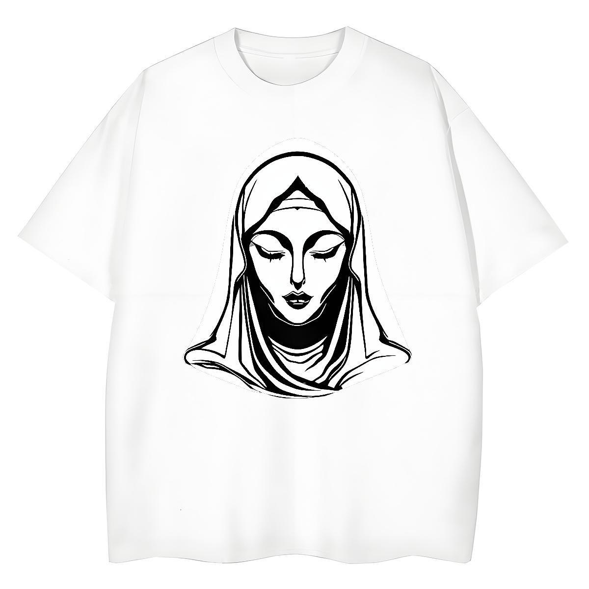 Lady Couples T Shirts 230g Pure Cotton nun Casual T-Shirts Breathable Custom Cartoon Polos