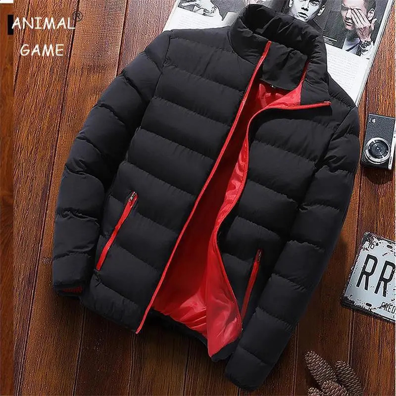 Mens winter coat plus size fashionable autumn warm clothing mens Parka sweater jacket 240822