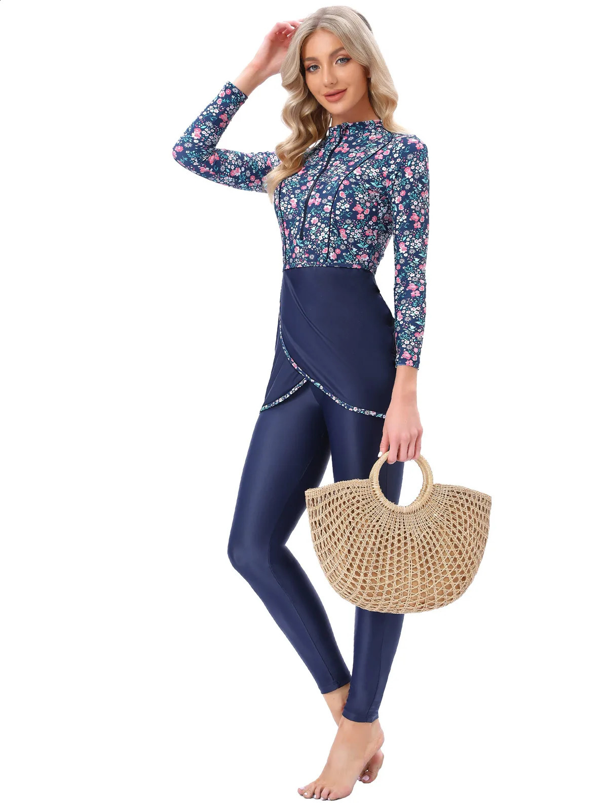 Muslim Swimwear Women Modest Long Sleeves Swimsuit 3pcs Islamic Burkinis 240823