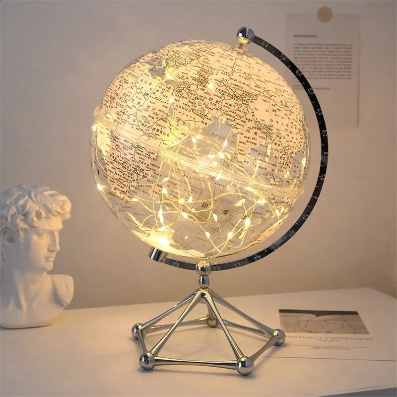Flash LED World Light Transparent Rotating Earth Shop Decoration Childrens Room Gifts 240823 - view 3