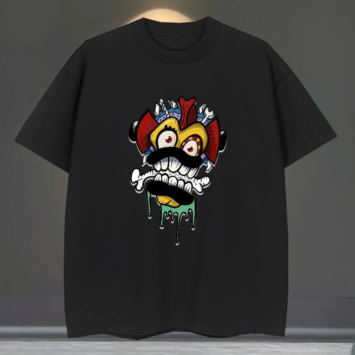 High Quality T Shirts Men 230g 100% Cotton skull Daily Wear Custom Cartoon Breathable Soft Men Tops Tees Stylist Clothes