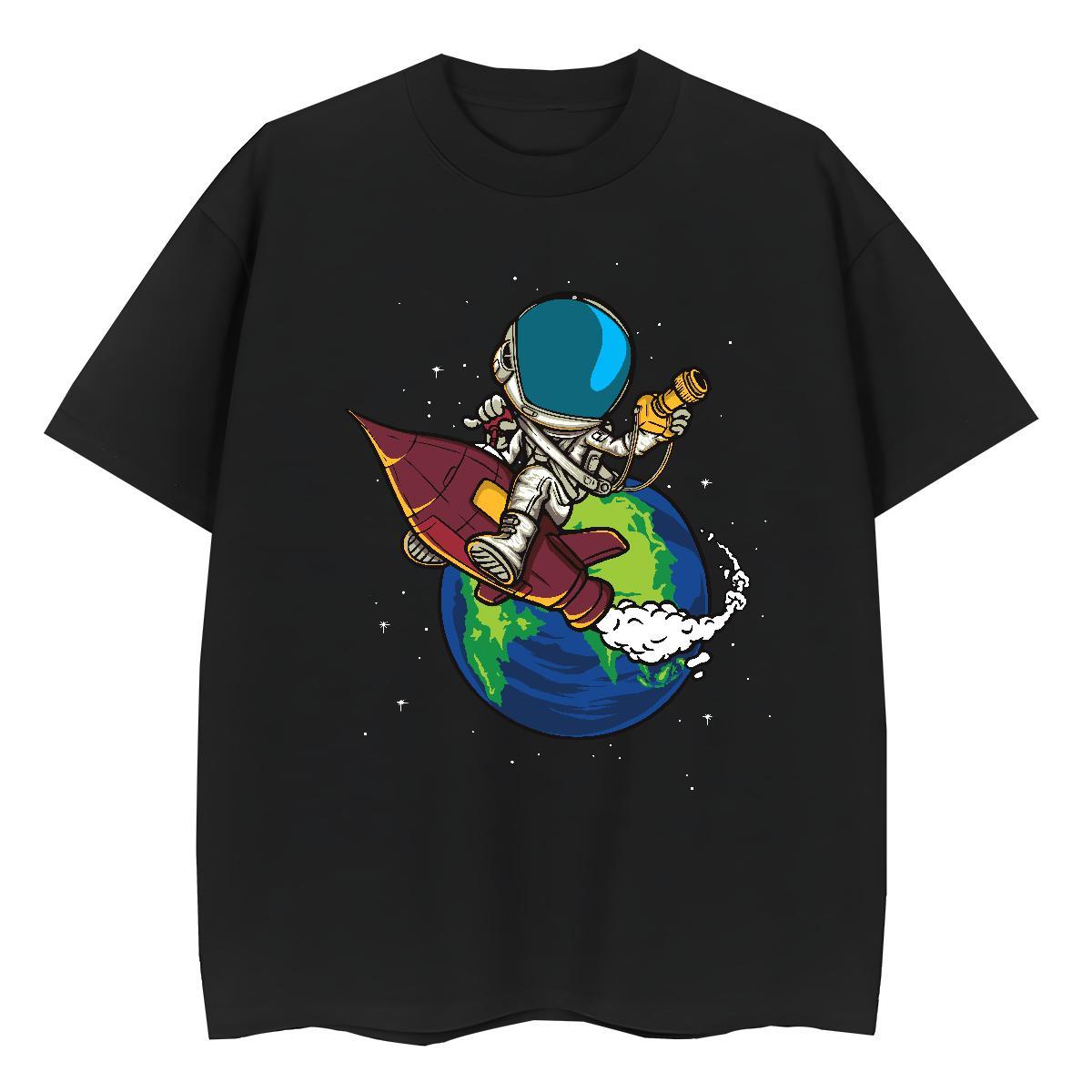 Comfortable Women Tshirts 230g Pure Cotton universe Daily Wear T Shirt For Woman Crew Neck DIY Anime Printed Tees Shirts