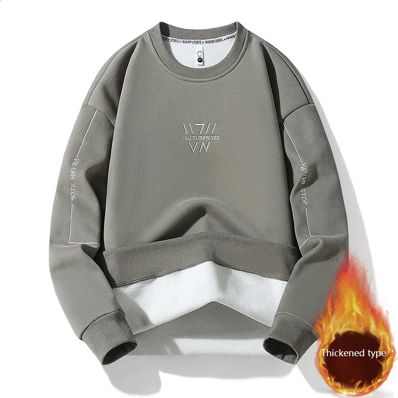 AutumnWinter Mens High Quality Plush Thick Fashion Comfortable Warm Casual Long Sleeve Round Neck Underwear 240823