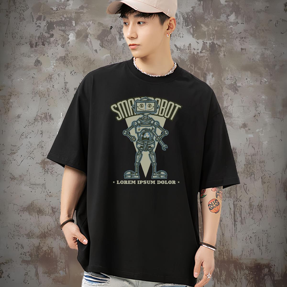 Designer T shirt 230g 100% Cotton ET Hip Hop Customized Print Breathable Soft Men Tees Casual New Tshirts