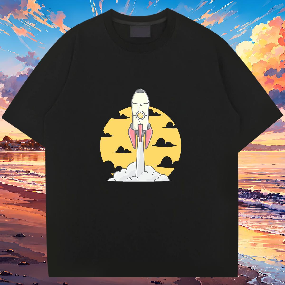 Loose fit Woman Tshirt 230g 100% Cotton universe Casual Beach T-Shirts for Women Short sleeve Soft Custom Cartoon Clothes
