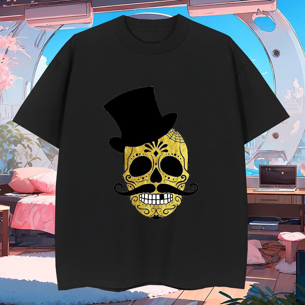 Loose Fit Mens T Shirts 100% Cotton 230g skull Outdoor Custom Printed Breathable Crew Neck Men Tshirts Fashion Design Clothings