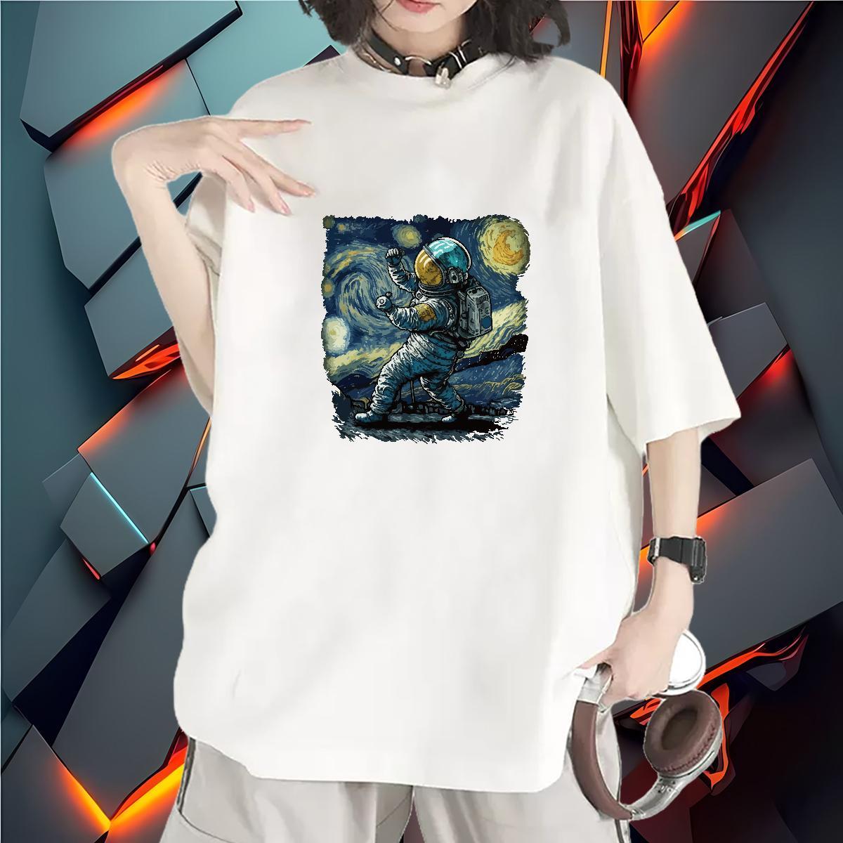 Designer Nice Womens Tshirts 230g Pure Cotton universe Casual Daily Wear Woman T Shirts Short sleeve Soft Oversized Tops Shirt
