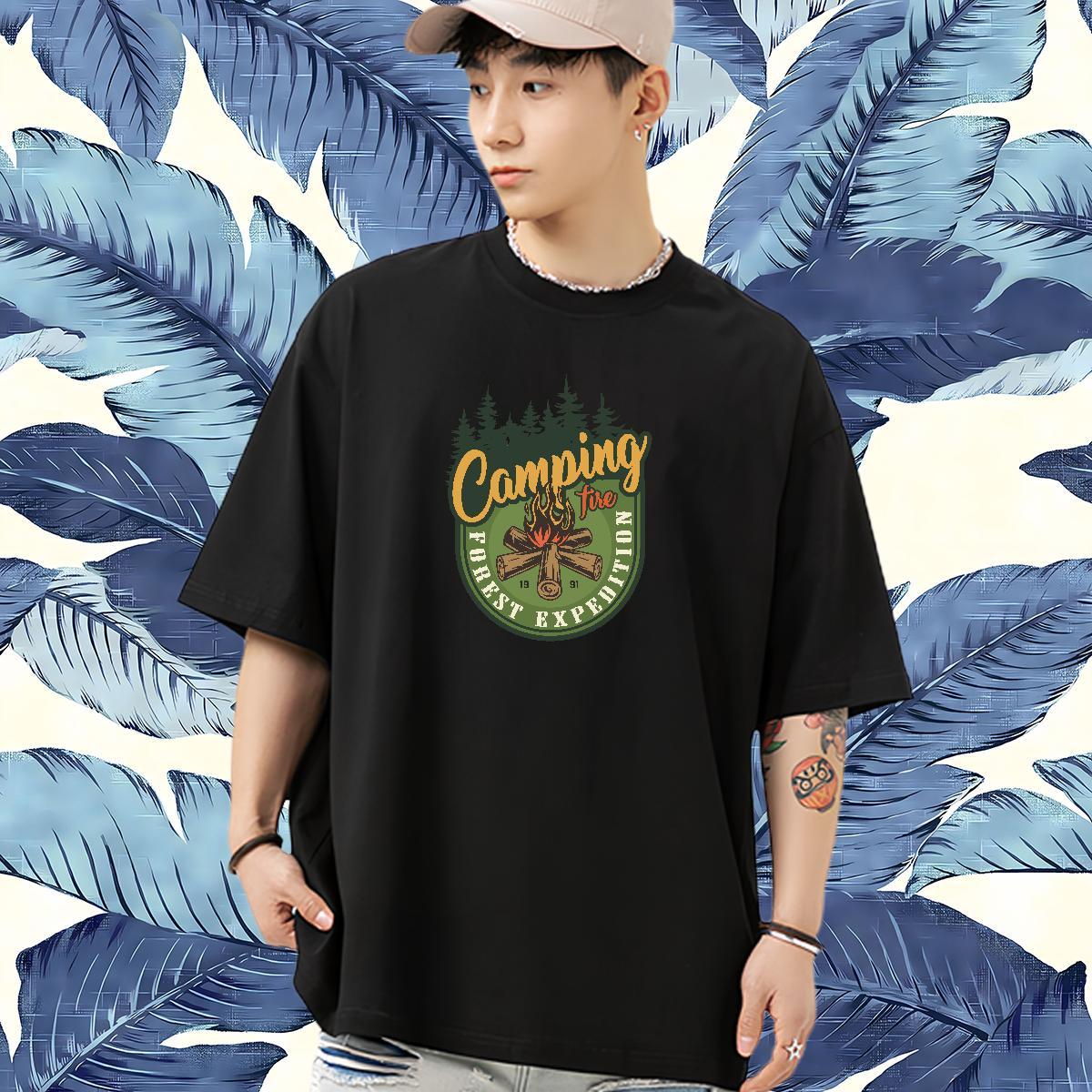 Unisex T Shirt For Man 230g Pure Cotton letter Sport Custom Anime Breathable Short Sleeve Mens Tshirts Stylist Tops Shirt