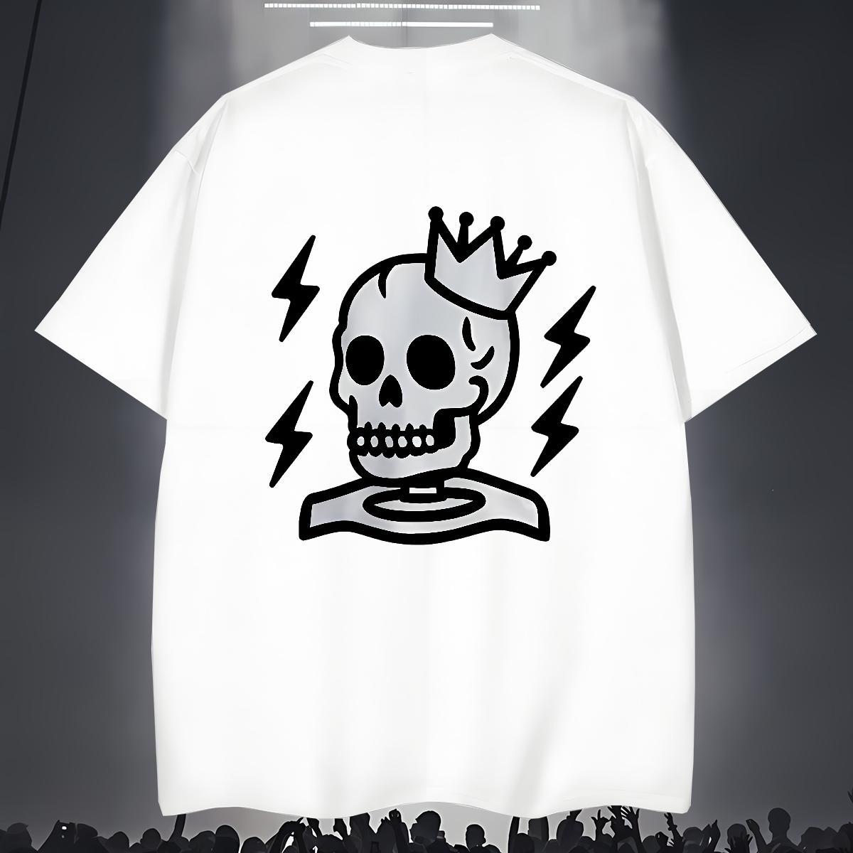 Cool Design T-Shirts 100% Cotton 230g halloween Hip Hop White Plus Size Round Neck Short Sleeve Men Tees Customized Clothings