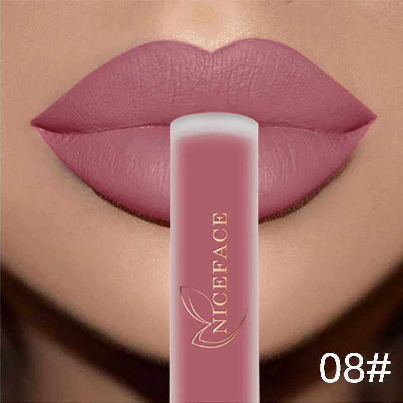 NICEFACE Matte Liquid lipstick Waterproof Lasting lipstick Glossy Tone Sexy Red Nude Purple Metal lipstick Makeup W241101