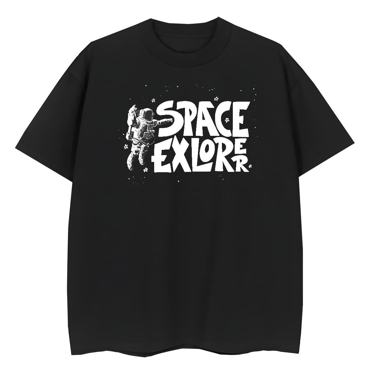Loose fit Unisex Tshirts 230g Pure Cotton spaceman Street T Shirts Women Breathable Soft DIY Anime Tees Shirts