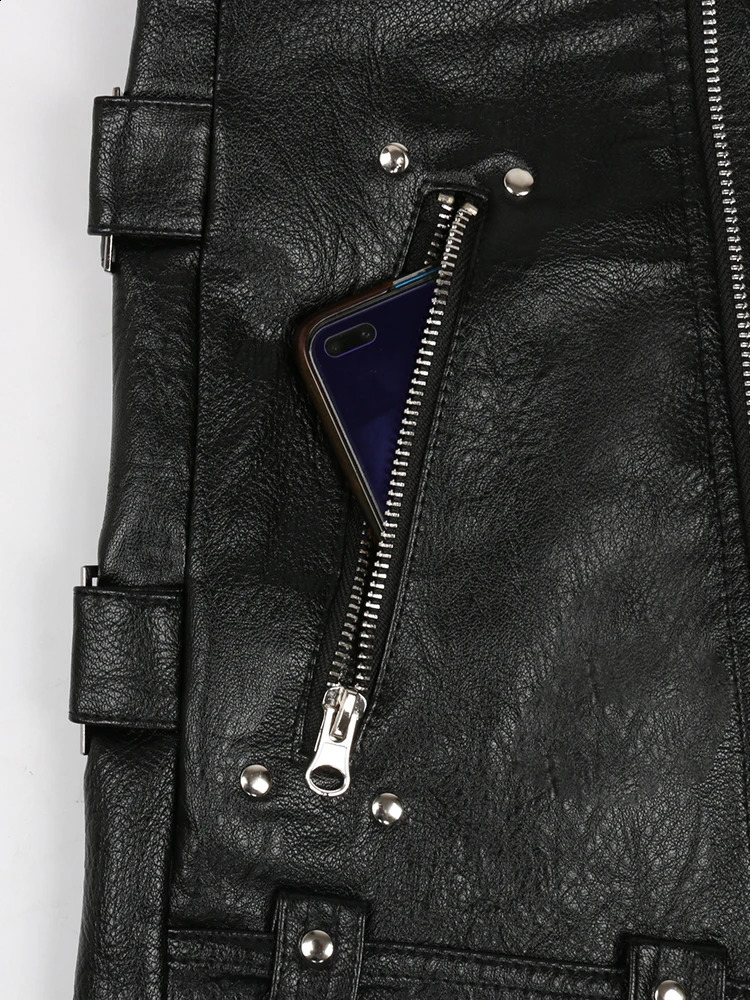 Mauroicardi Spring Autumn Black Pu Leather Biker Jacket for Men Style Long Sleeve Zipper Plus Size Fashion Men Clothing 5xl 240822
