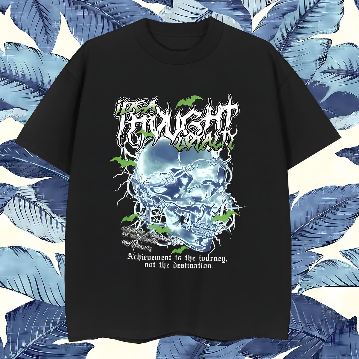 High Quality Mens T Shirts 230g Pure Cotton skull Summer Casual Custom Print Plus Size Breathable Crew Neck Men Tops Tees Brand Tee Shirt