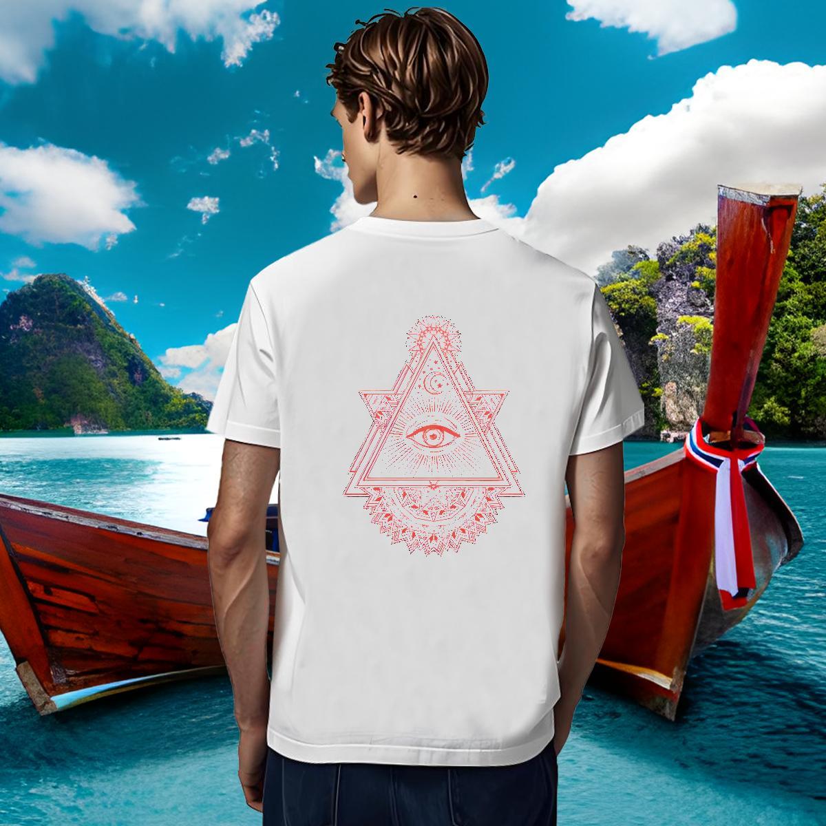 Soft T shirt 100% Cotton 230g eye of the devil Anime Printing Street Custom Anime Round Neck Short Sleeve Mens Tshirts DIY Customized Tees Shirts